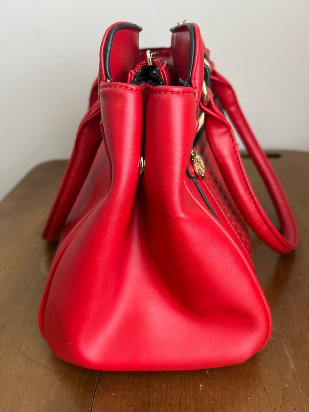 Christian Lacroix Giselle Satchel Handbag Purse Lipstick Red - Picture 9 of 15